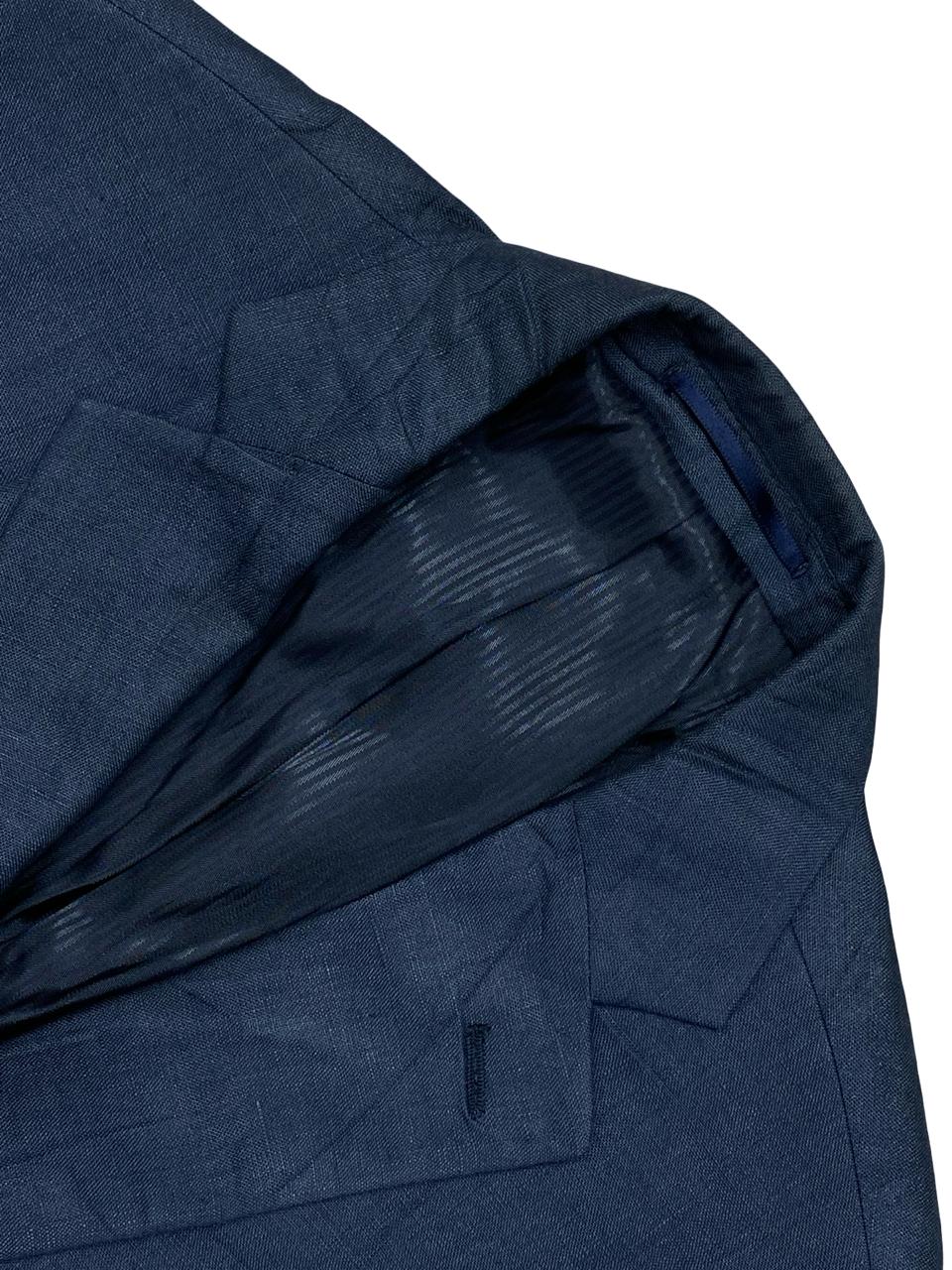 Piazza Roma Puro Lino Navy Linen Blazer | Small | Chest 19.5”