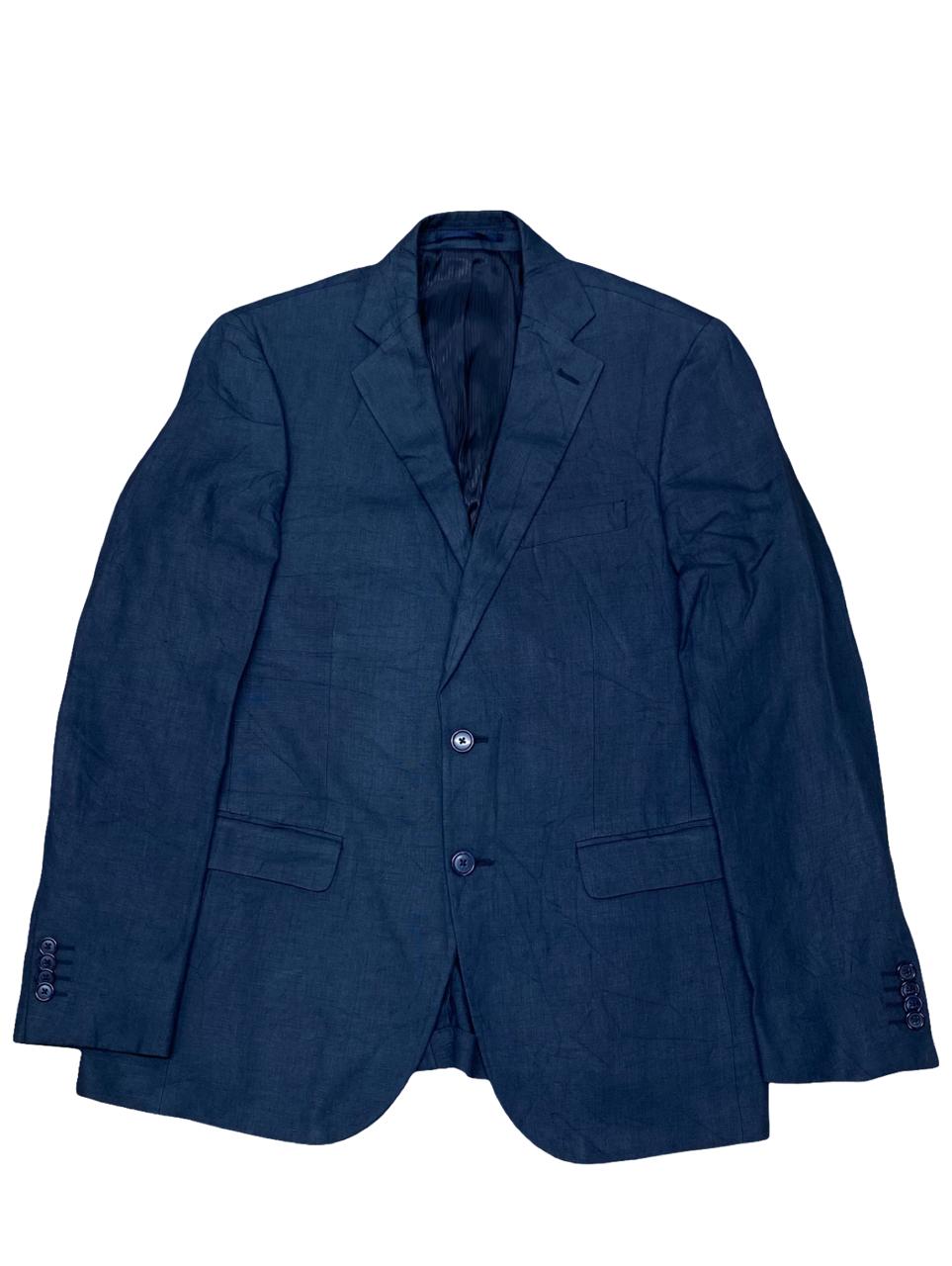 Piazza Roma Puro Lino Navy Linen Blazer | Small | Chest 19.5”