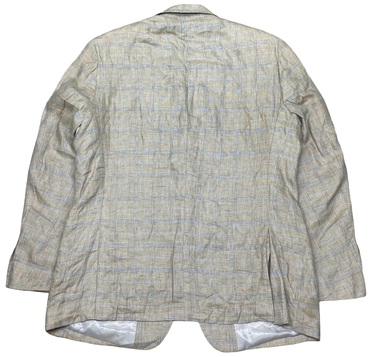 Conbipel Beige Check Blazer | Large | Chest 24.5”