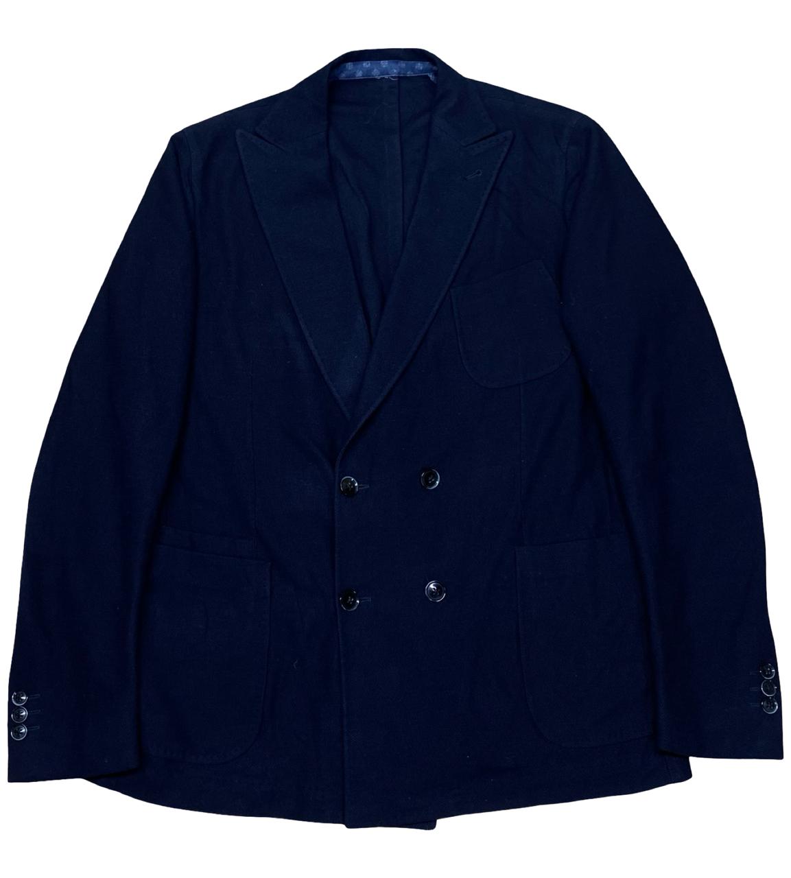 Tombolini Navy Double-Breasted Blazer | Medium | Chest 22”