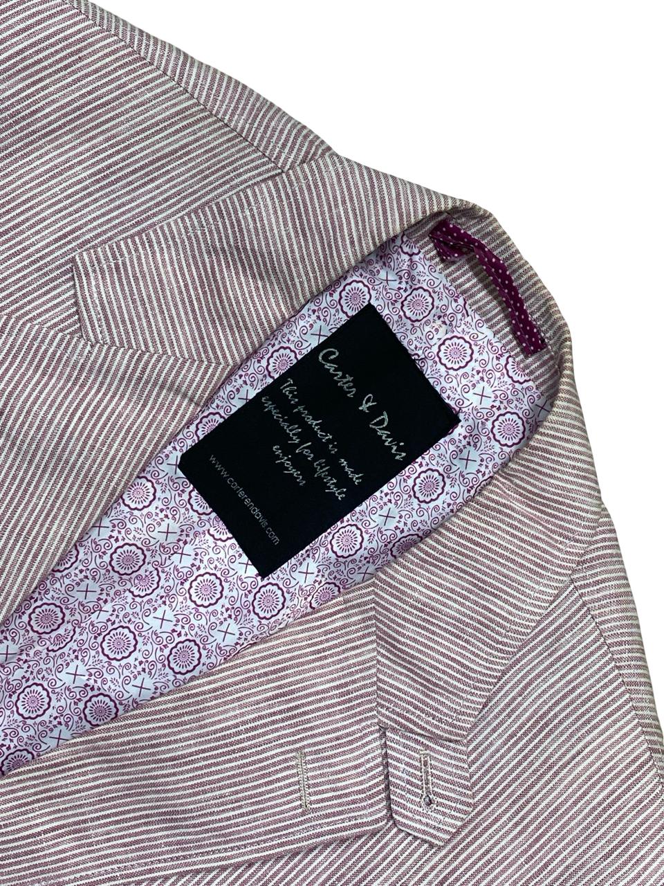 Carter & Davis Pink Striped Blazer | Medium | Chest 22.5”