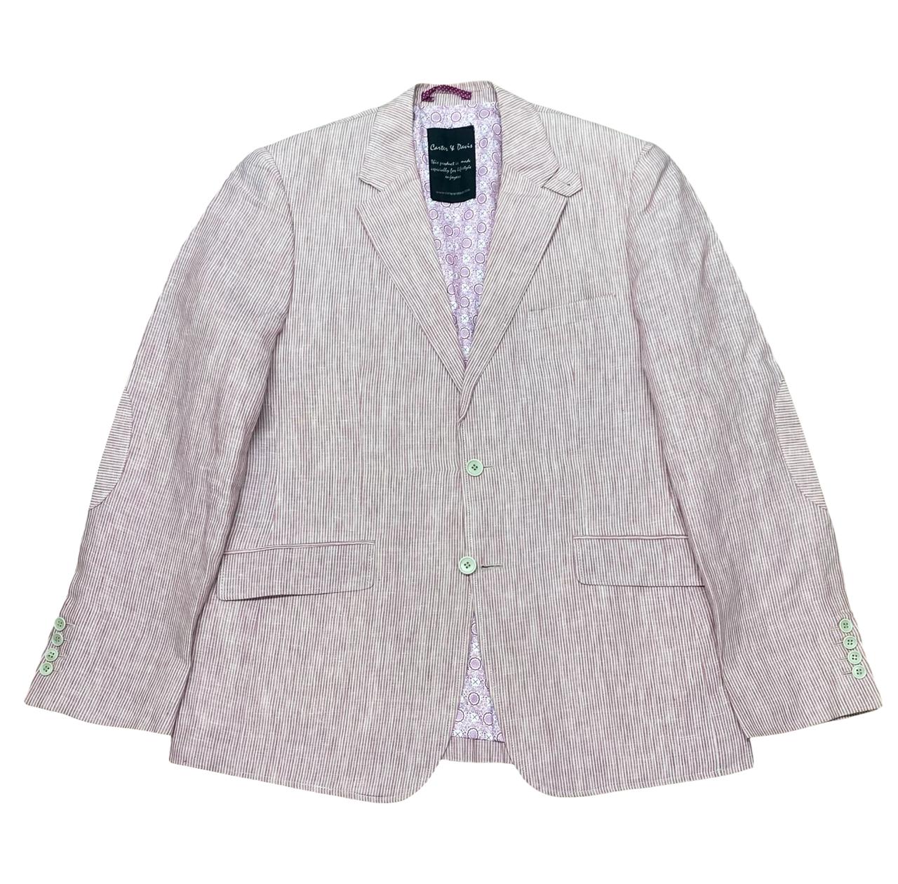 Carter & Davis Pink Striped Blazer | Medium | Chest 22.5”