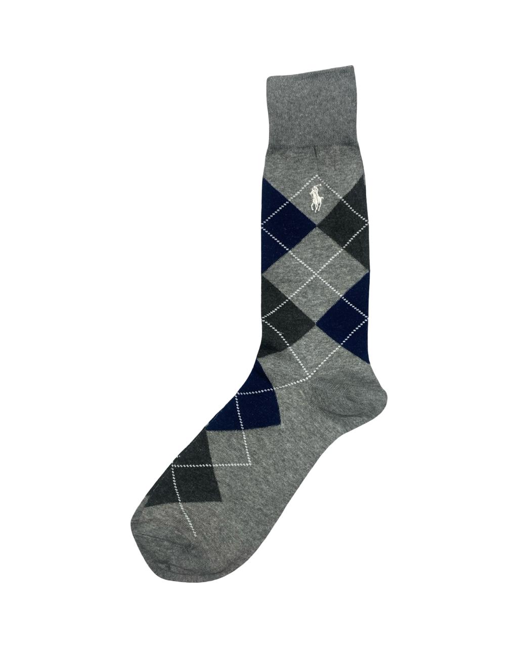 Ralph Lauren Argyle Dress Socks – Grey, Navy & Charcoal | Factory Leftovers
