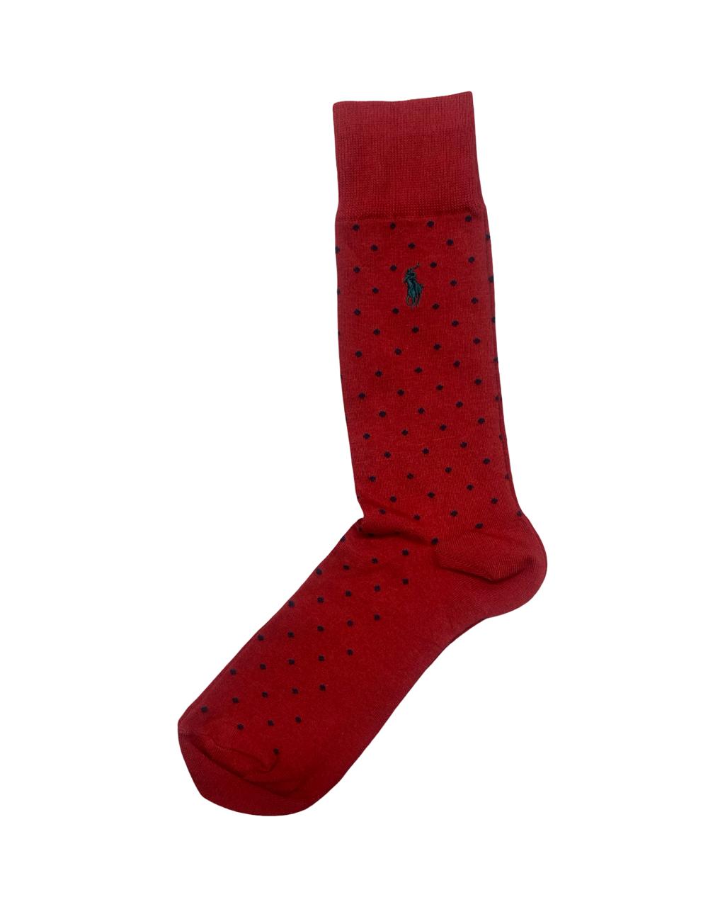 Ralph Lauren Red Polka Dot Dress Socks | Factory Leftovers