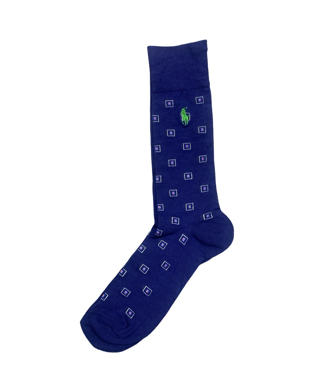 Ralph Lauren Blue Geometric Pattern Socks | Factory Leftovers