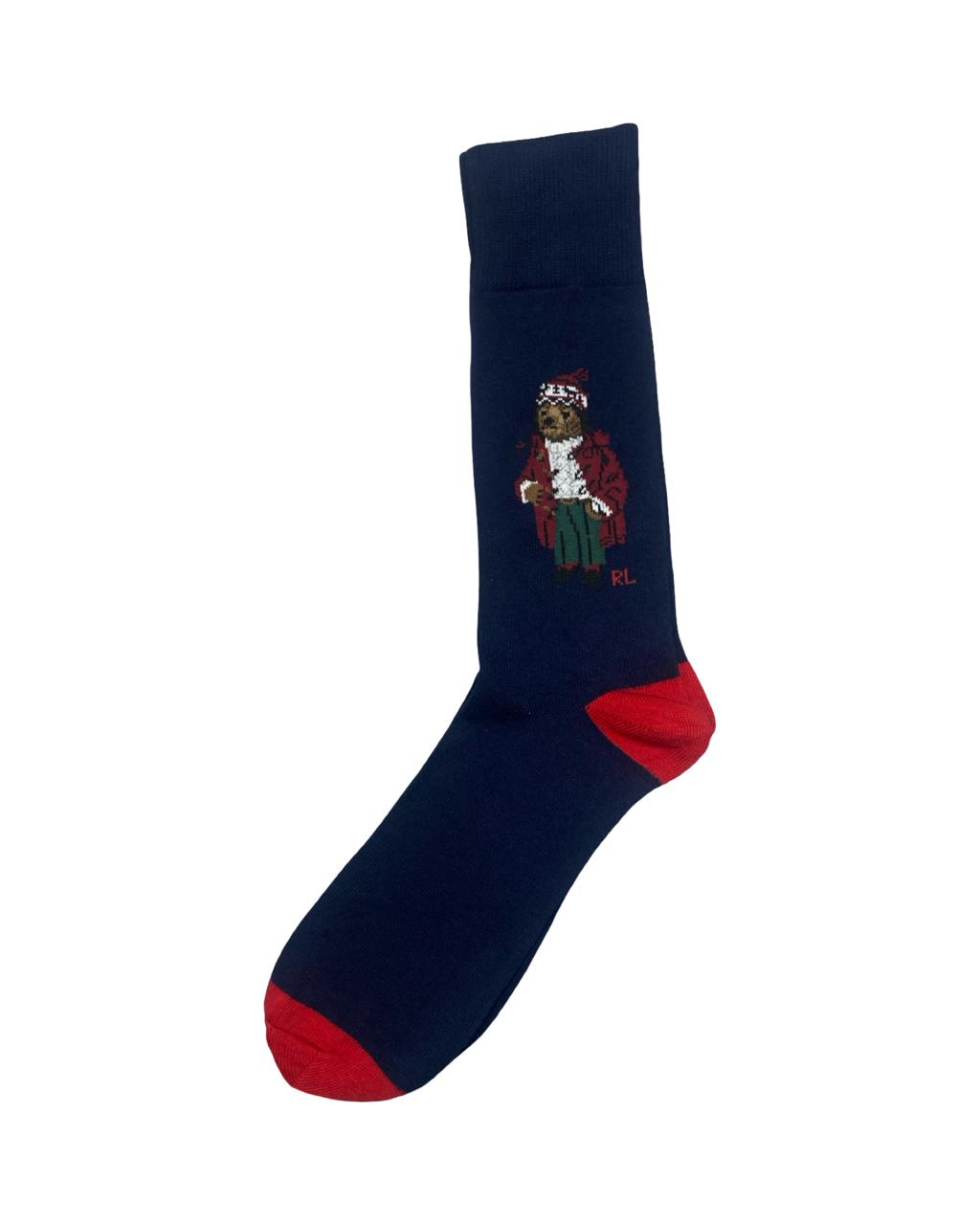 Ralph Lauren Polo Bear Socks – Navy with Red Accents | Factory Leftovers
