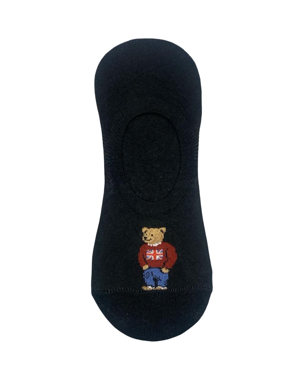 Ralph Lauren Loafer Socks – Black Polo Bear (Union Jack Sweater) | Invisible No-Show | Factory Leftovers