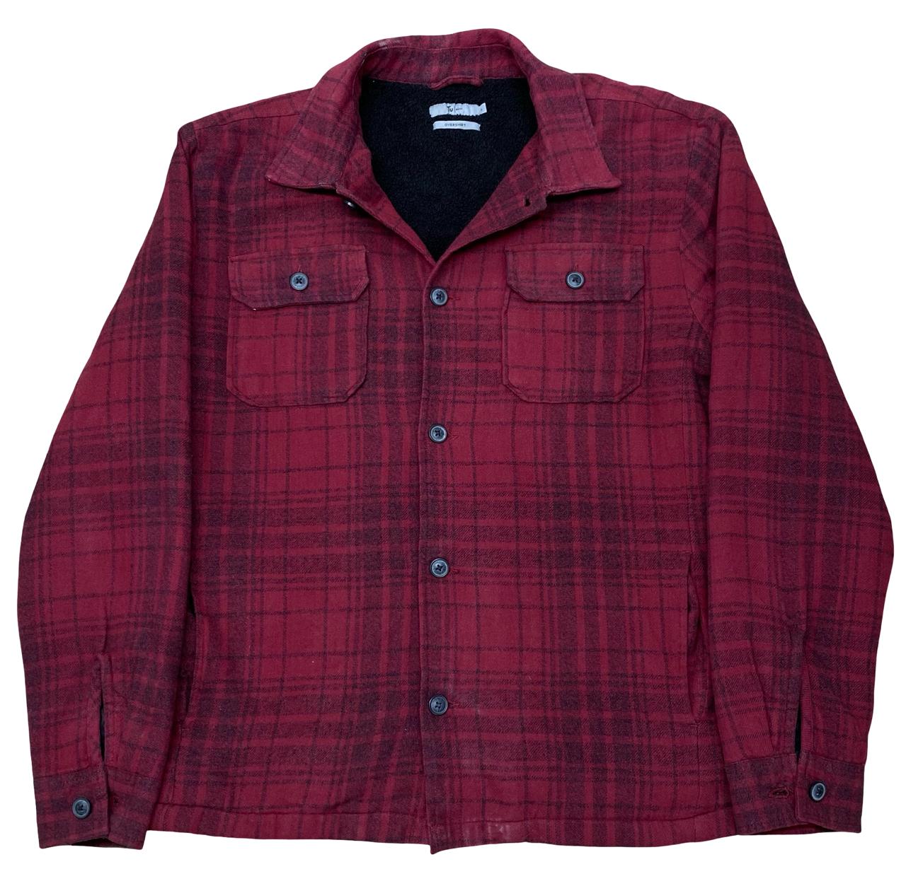 TU Man Sherpa-Lined Flannel Overshirt | Large | Chest 24.5"