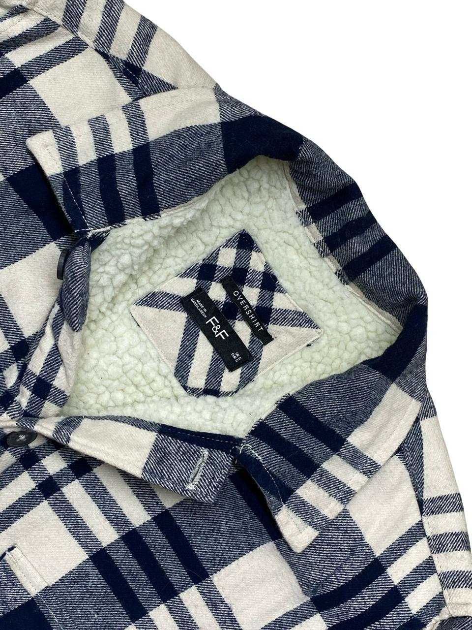 F&F Sherpa-Lined Flannel Overshirt | Small | Chest 20"