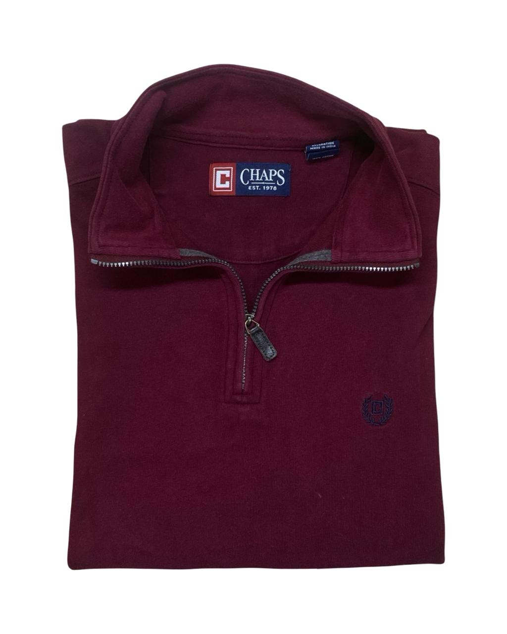 Chaps Quarter-Zip Polo Tee | Medium | Chest 22”