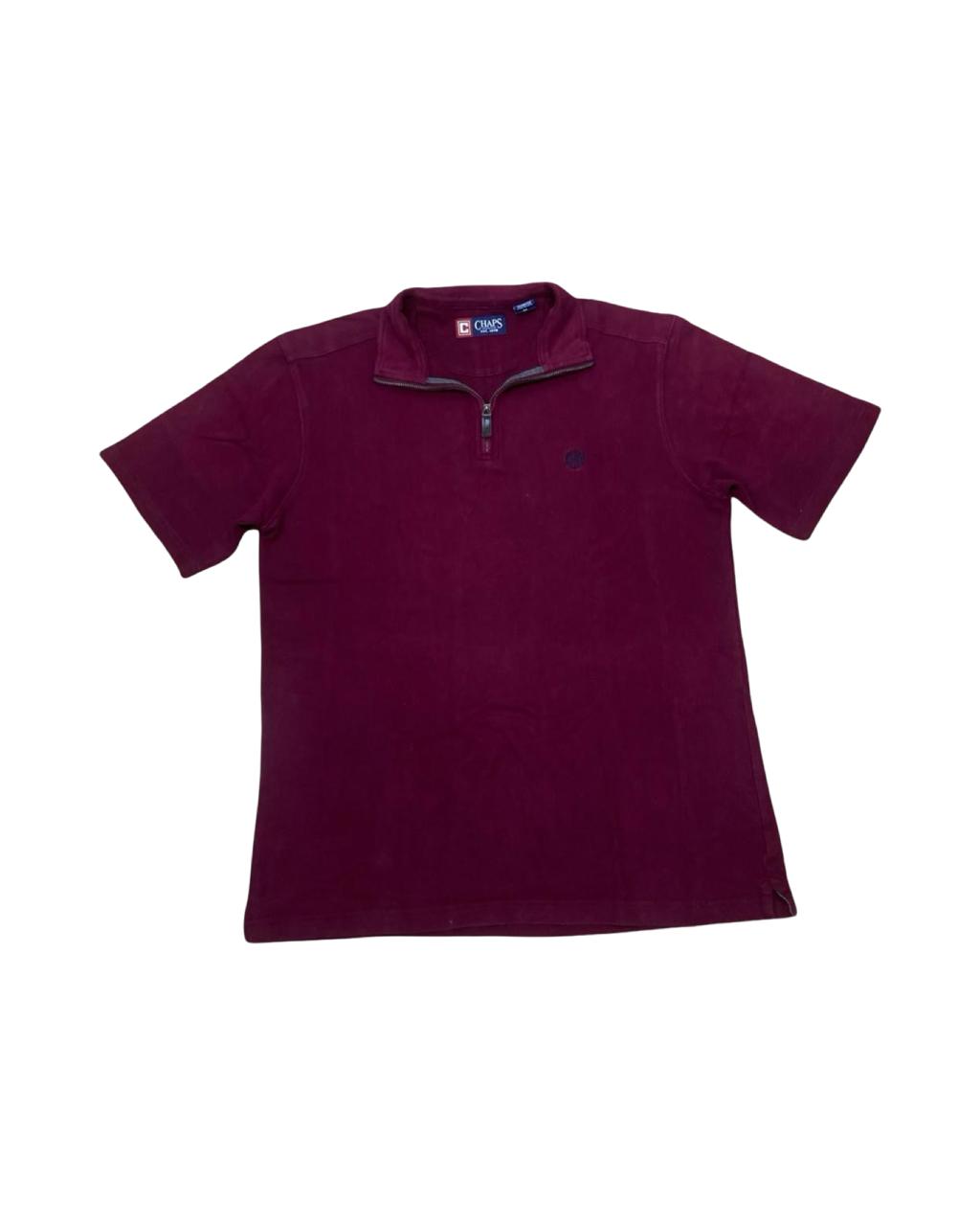 Chaps Quarter-Zip Polo Tee | Medium | Chest 22”