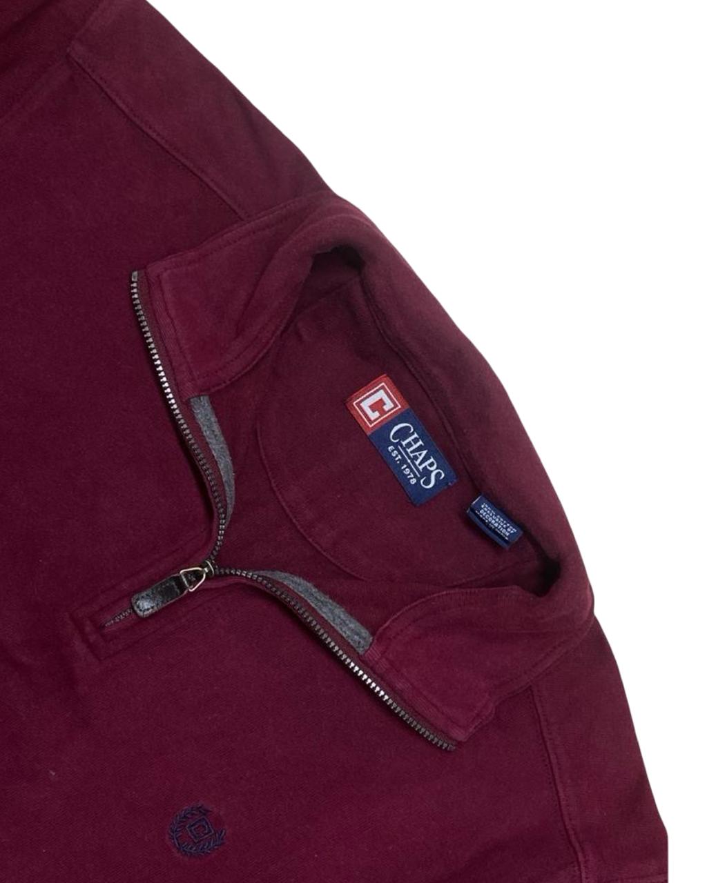 Chaps Quarter-Zip Polo Tee | Medium | Chest 22”