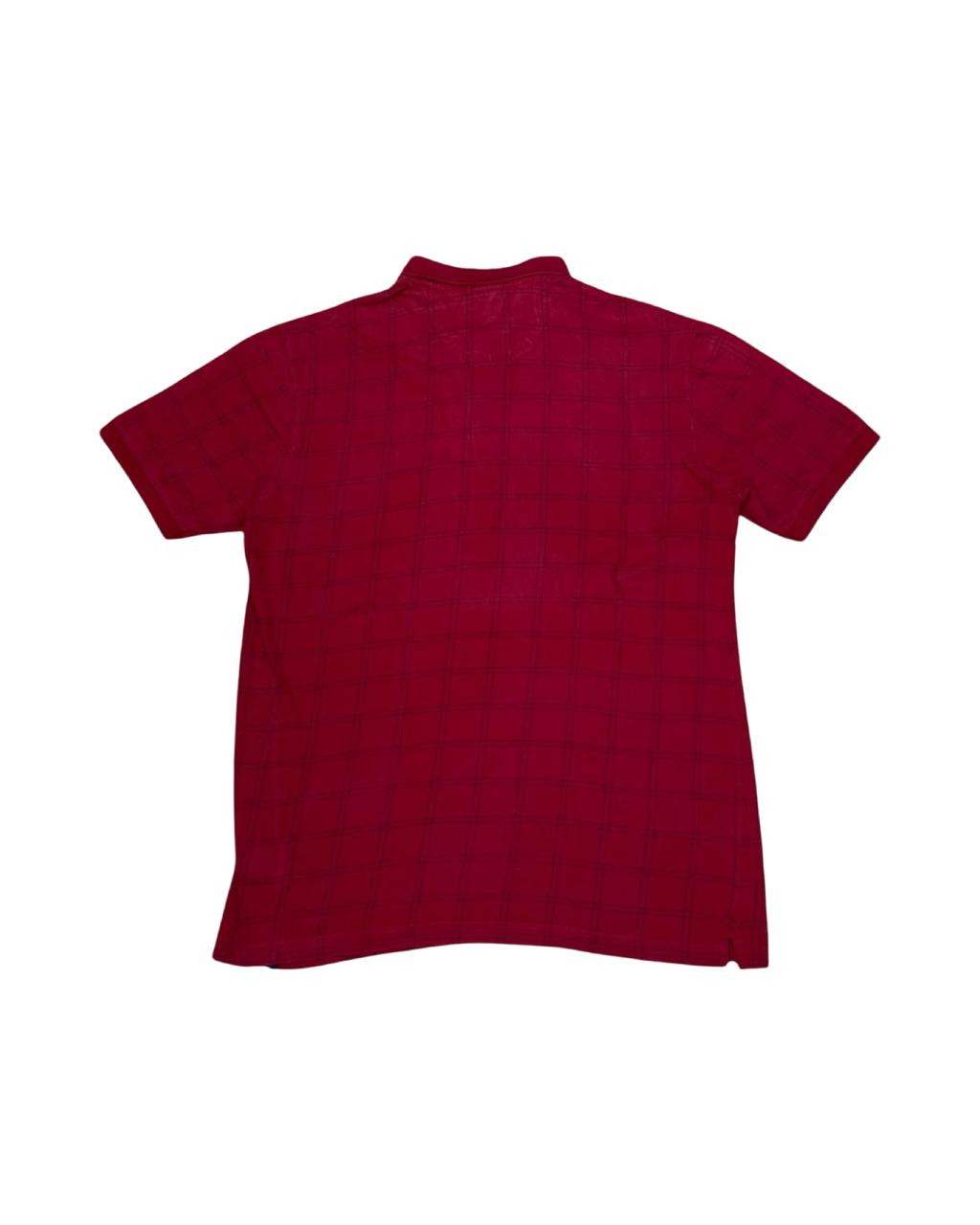 Chaps Red Check Polo Shirt | Large | Chest 23.5”