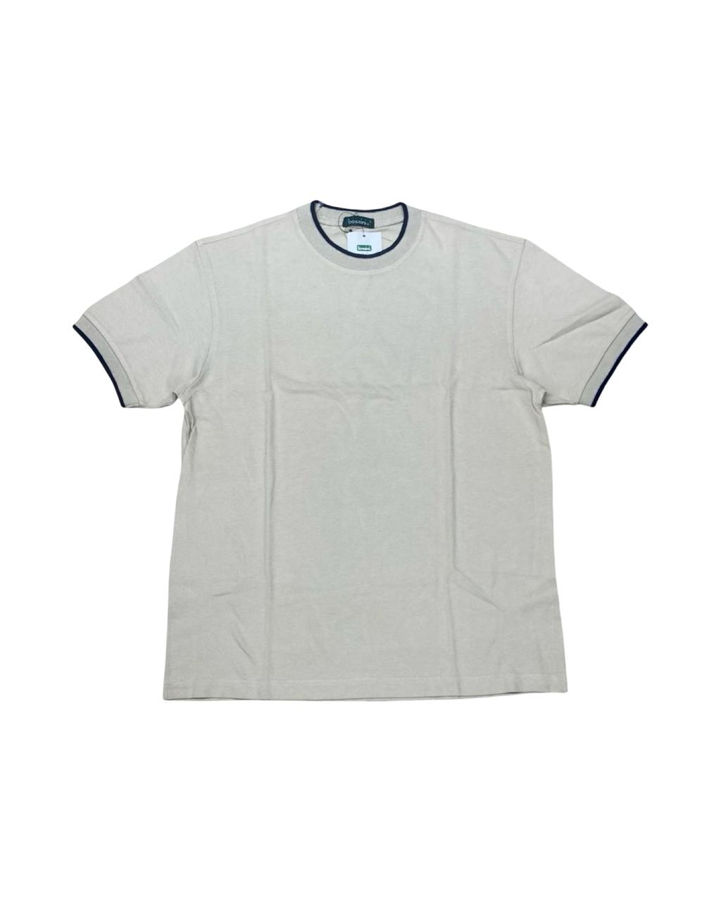 Bossini Beige Ringer Tee | Medium | Chest 22”