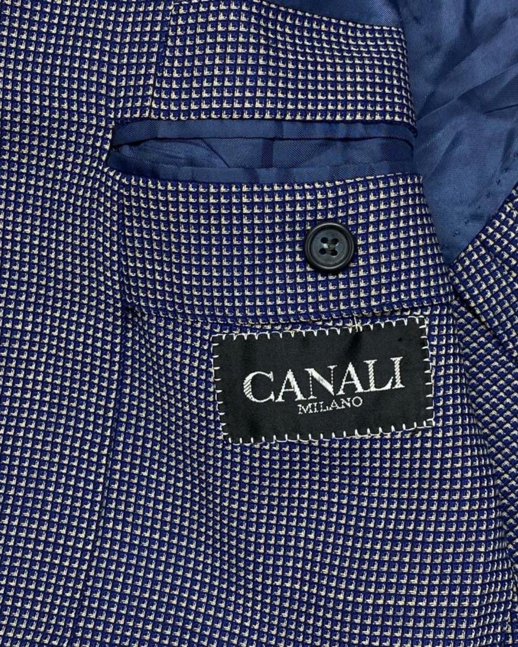 Canali Milano Micro-Houndstooth Wool Blazer | Medium | Chest 22”