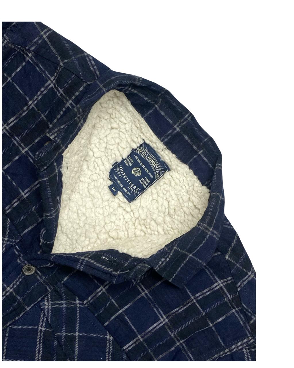 Tokyo Laundry Outfitters Sherpa-Lined Flannel Overshirt | Medium | Chest 22"