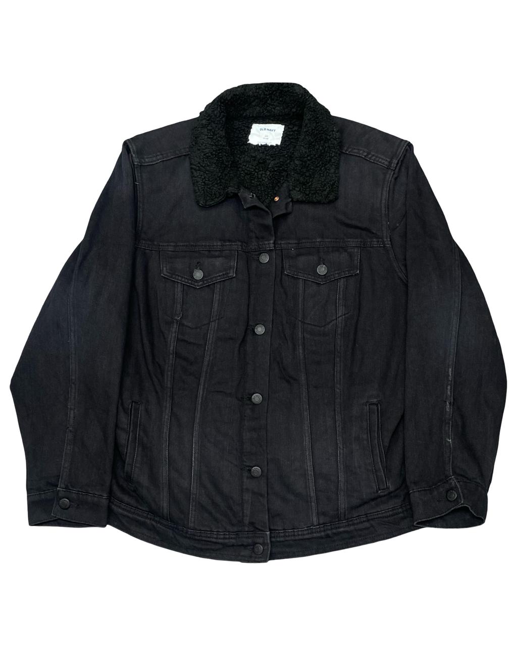 Old Navy Sherpa-Lined Denim Jacket | Large | Chest 24.5"
