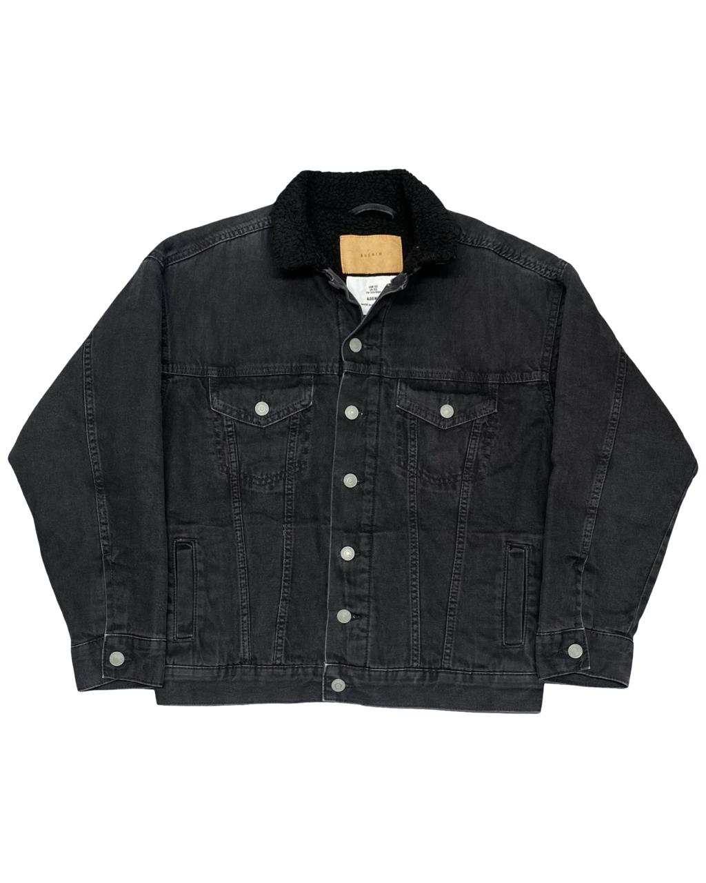 &Denim Sherpa-Lined Trucker Jacket | Medium | Chest 22.5"