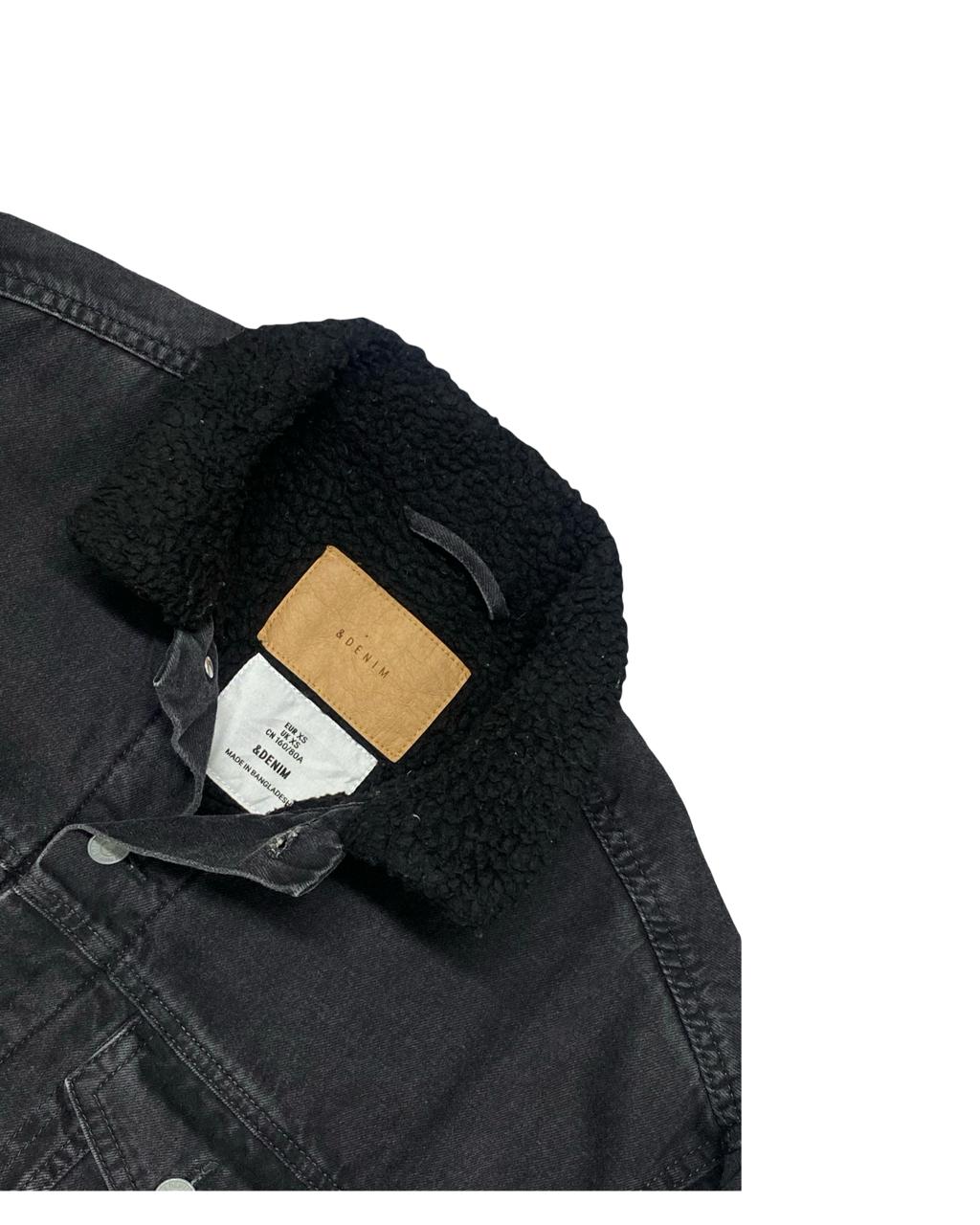 &Denim Sherpa-Lined Trucker Jacket | Medium | Chest 22.5"