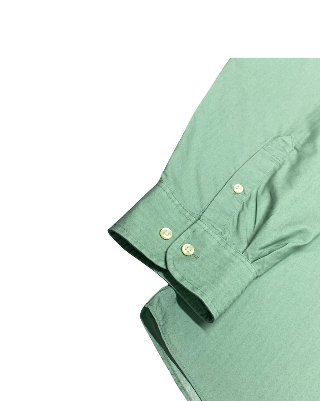 Chaps Solid Green Button-Down Shirt | Size XXL | Chest 28"