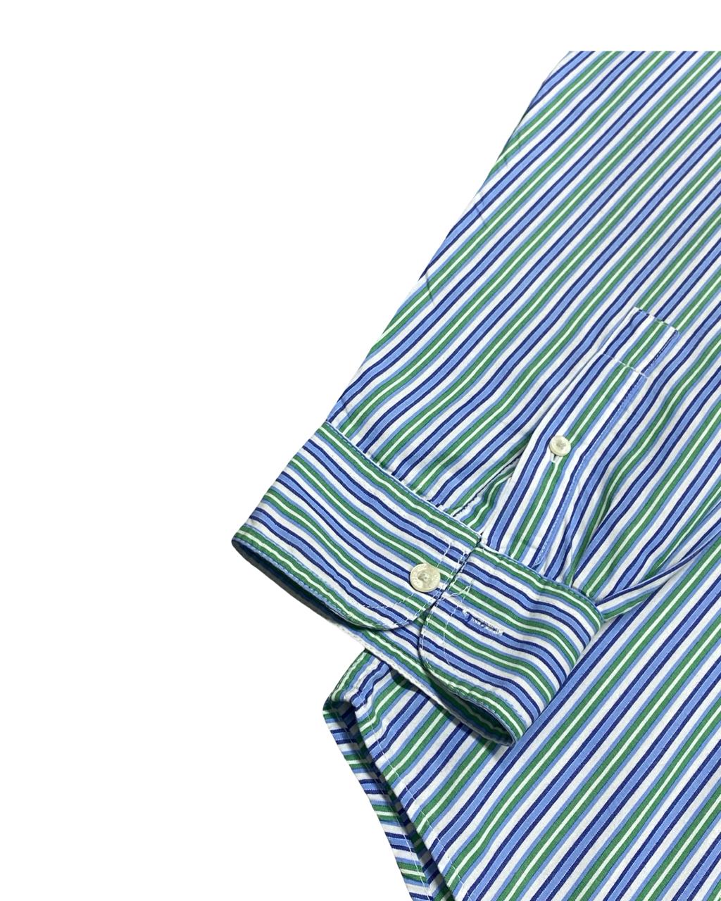 Chaps Striped Button-Down Shirt | Size XL | Chest 26.5"