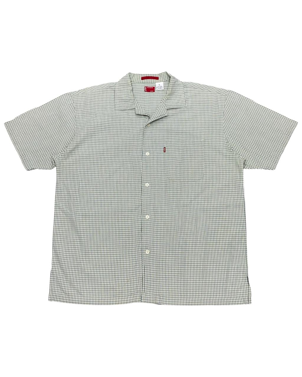 Levi’s Green Micro-Check Short Sleeve Shirt | Size Large | Chest 24.5"