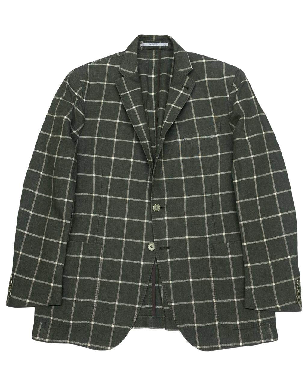 Cantarelli Green Windowpane Blazer | Size Large | Chest 24"