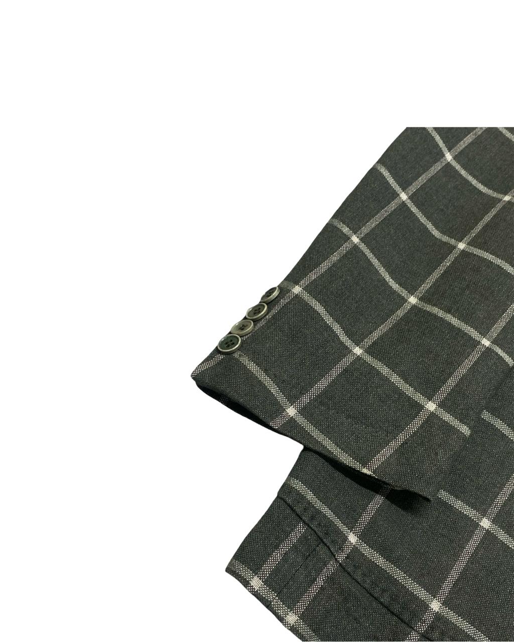 Cantarelli Green Windowpane Blazer | Size Large | Chest 24"