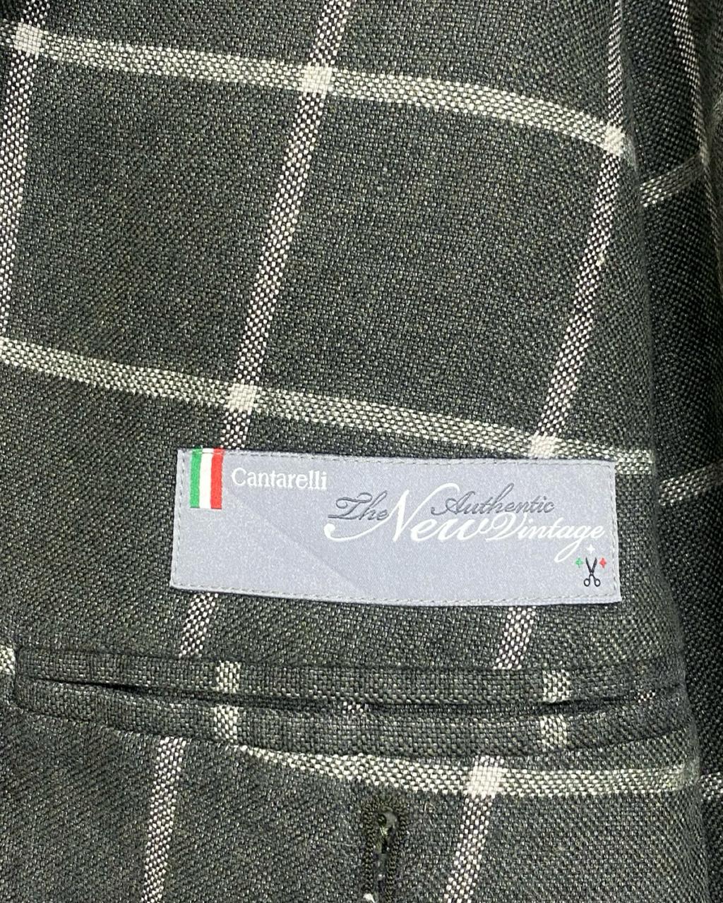 Cantarelli Green Windowpane Blazer | Size Large | Chest 24"