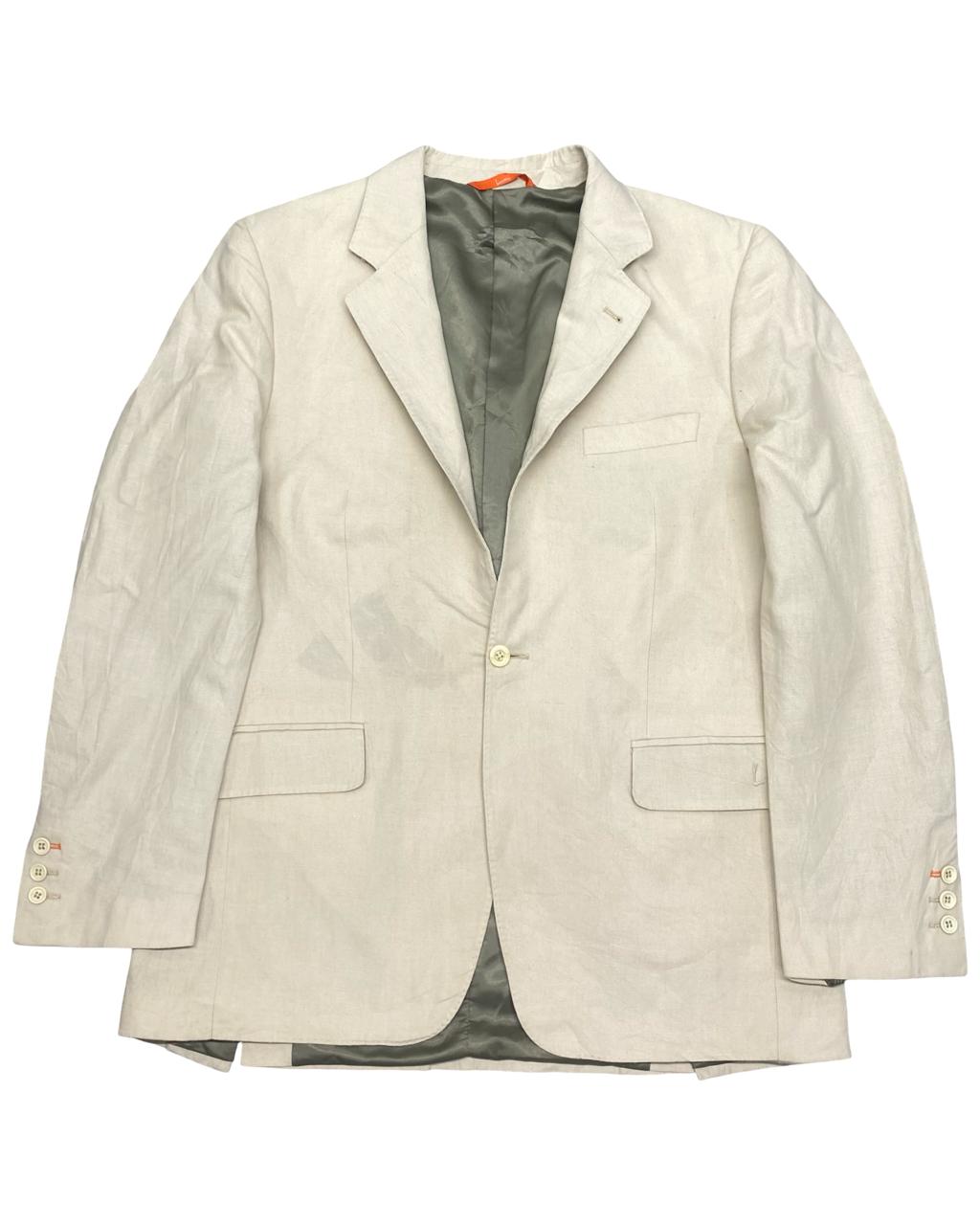 Luomo Beige Linen Blend Blazer