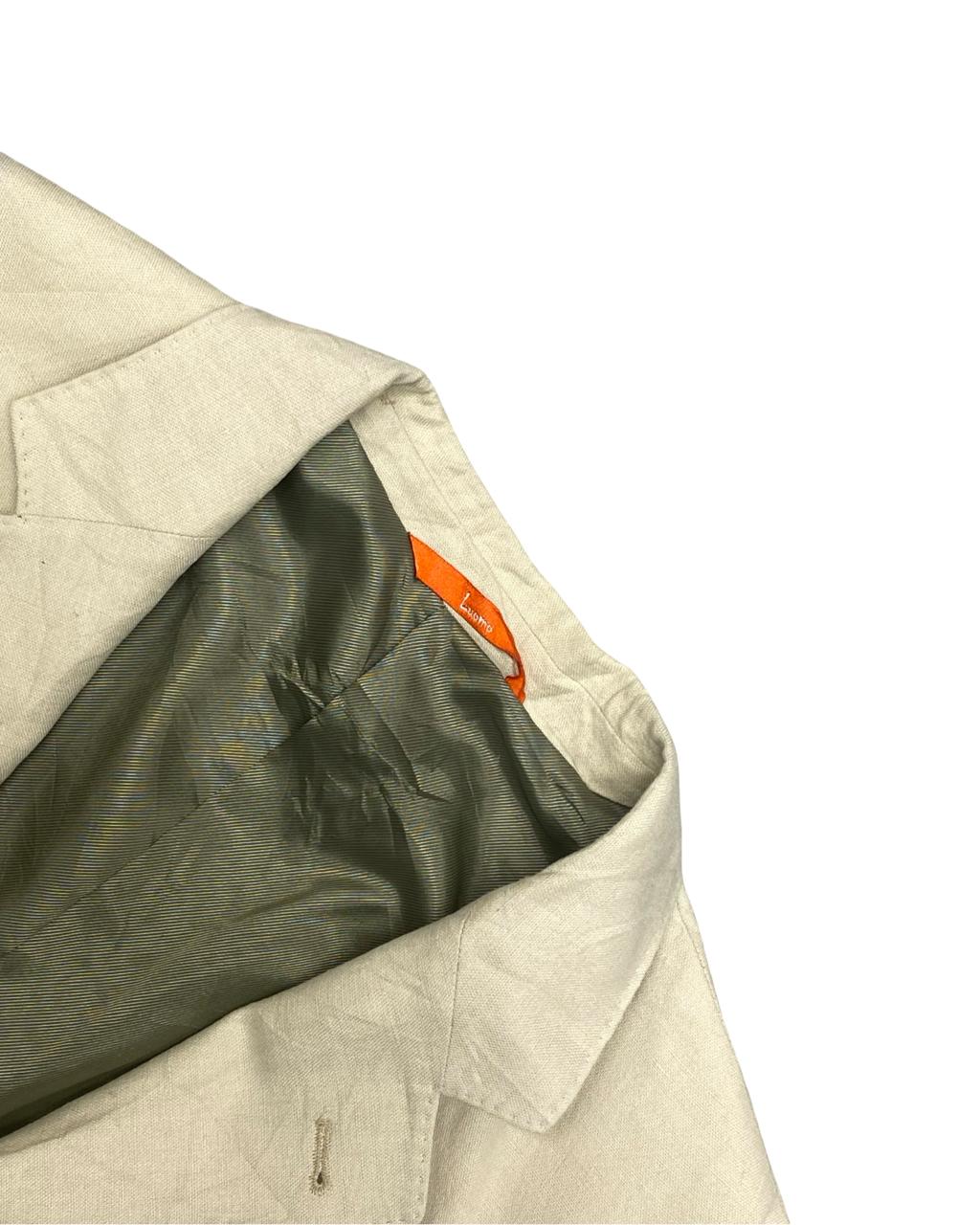 Luomo Beige Linen Blend Blazer