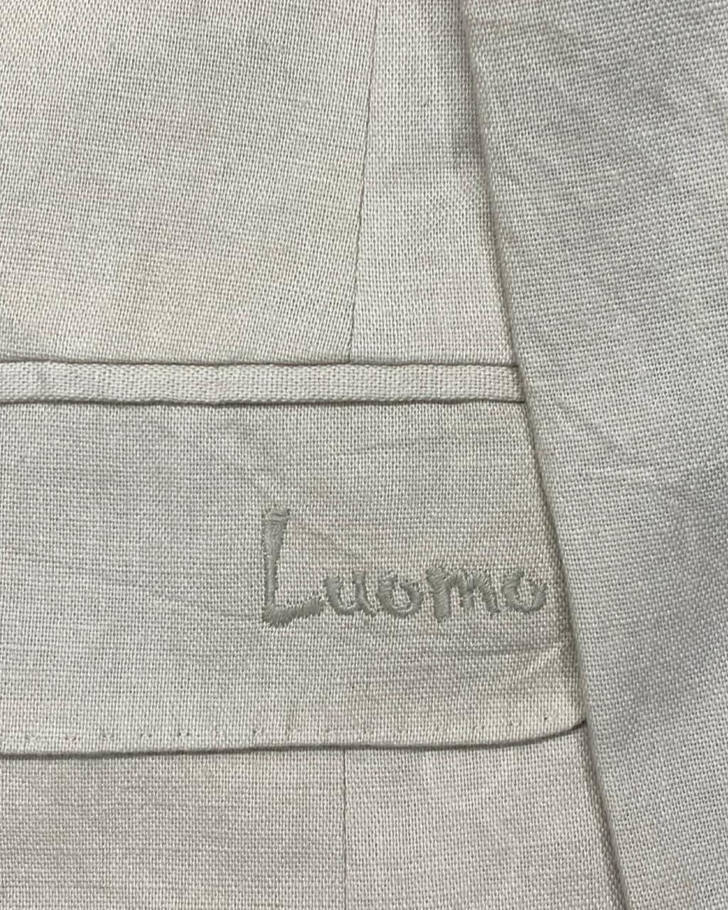 Luomo Beige Linen Blend Blazer