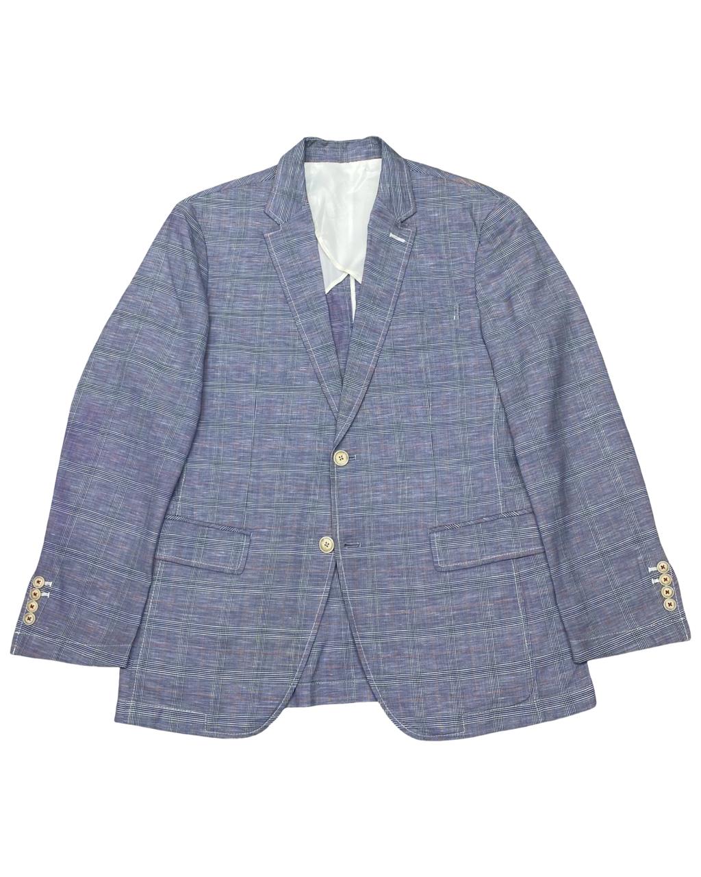 Louis Castel Blue Checked Blazer | Size Small | Chest 20”
