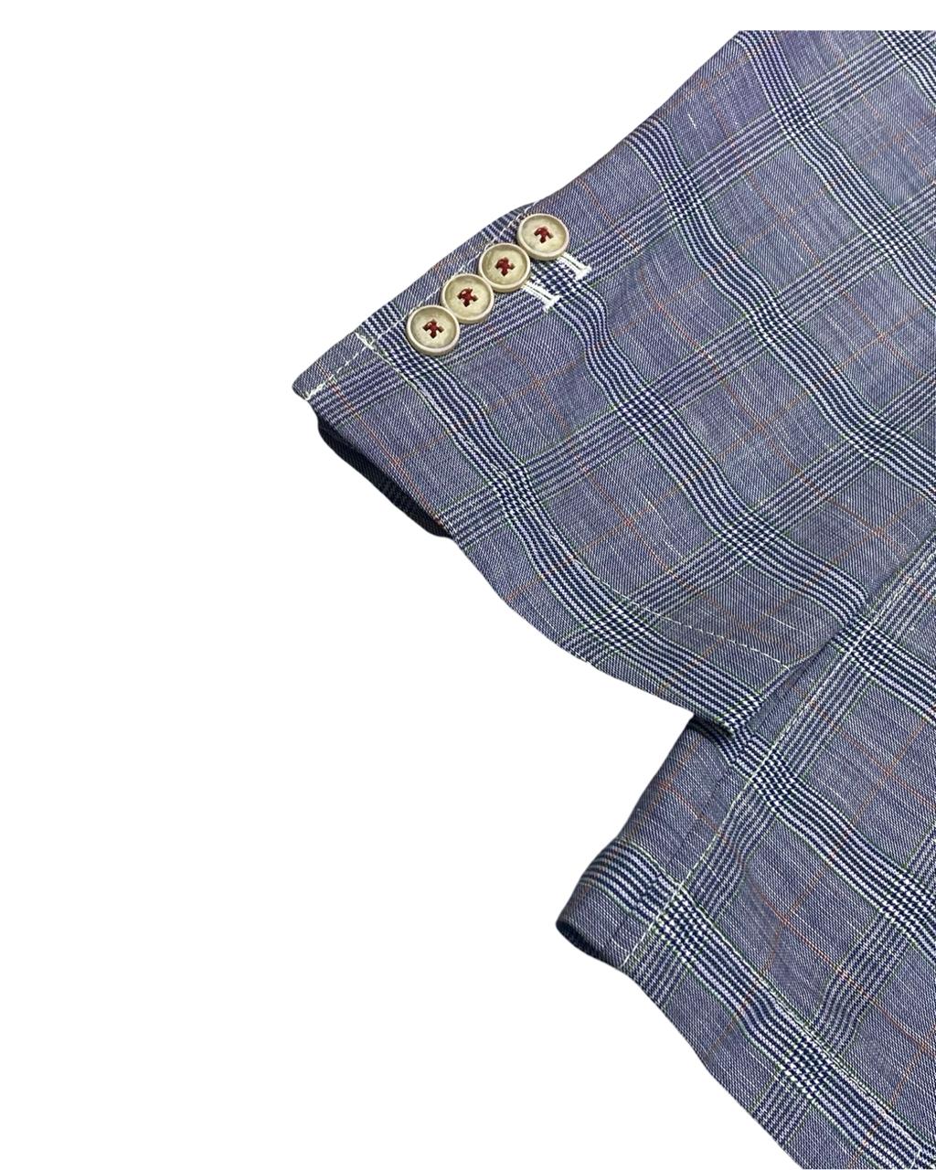 Louis Castel Blue Checked Blazer | Size Small | Chest 20”