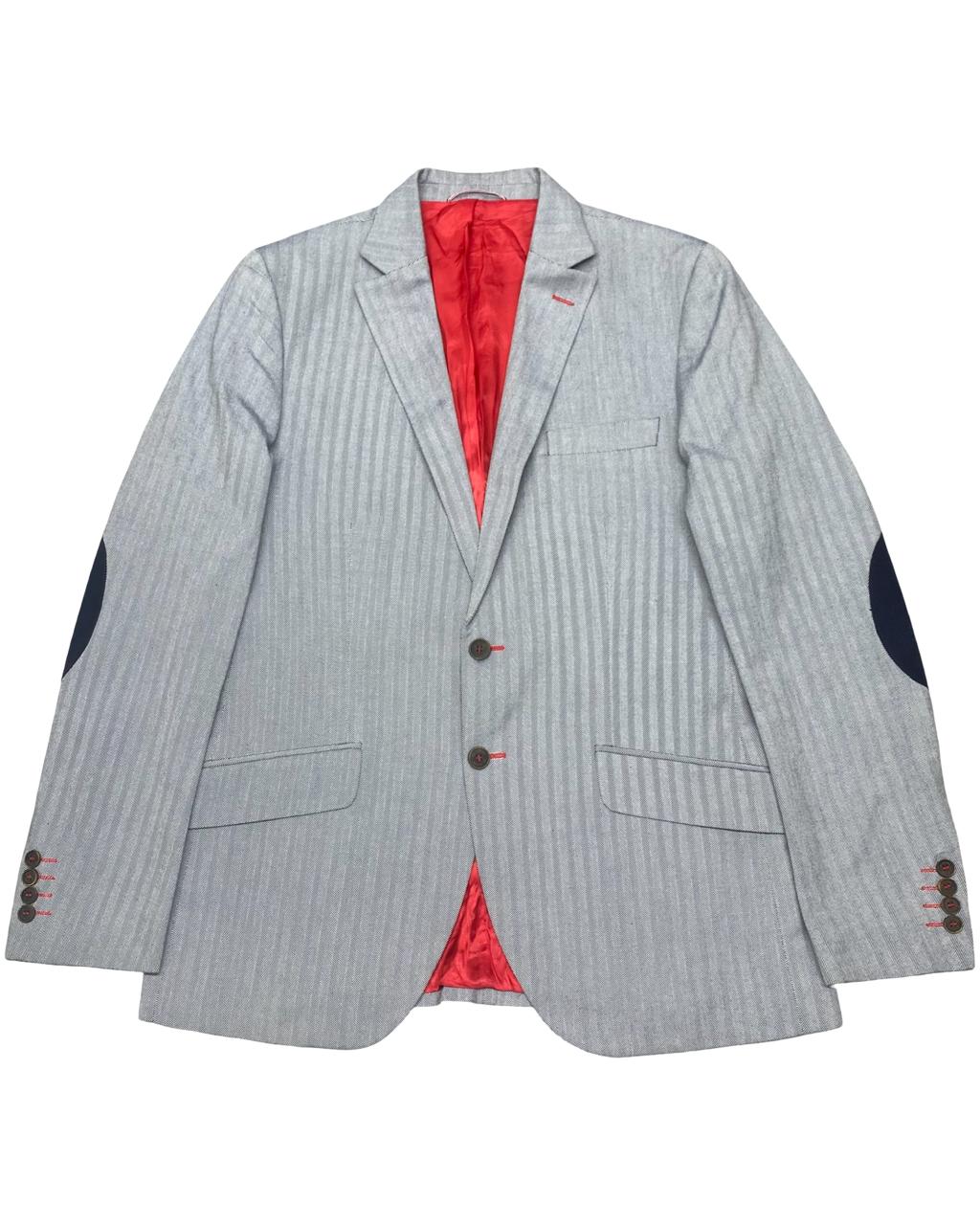 El Ganso Light Grey Striped Blazer | Size Medium | Chest 21.5"