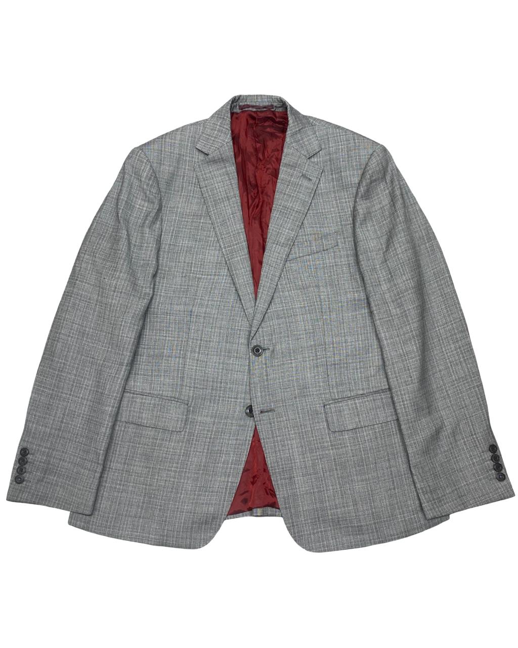 M&S Collection Luxury Grey Checked Wool Blazer | Size Medium | Chest 22"