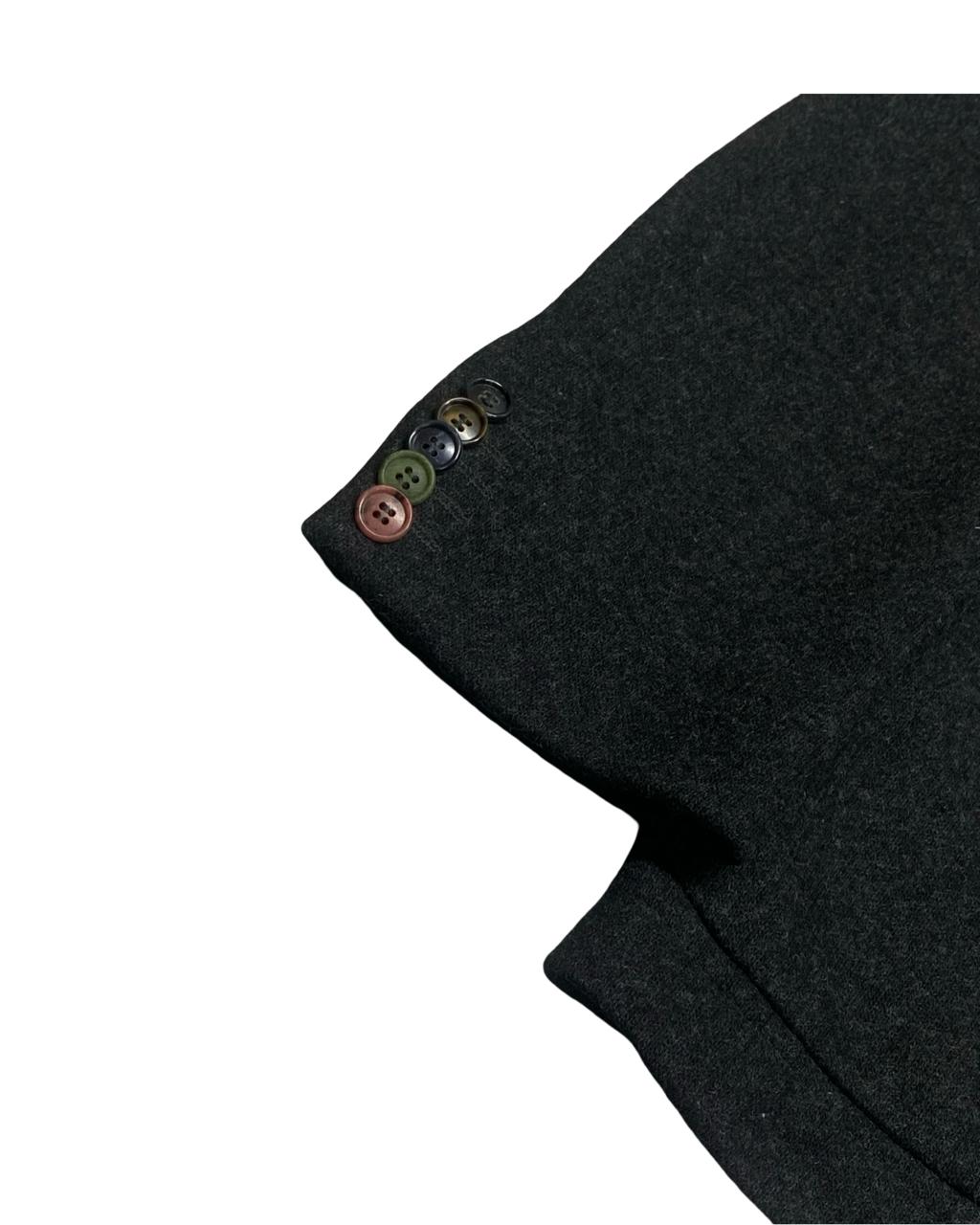 Baltman Charcoal Wool Blazer with Purple Lining | Size Medium | Chest 23"