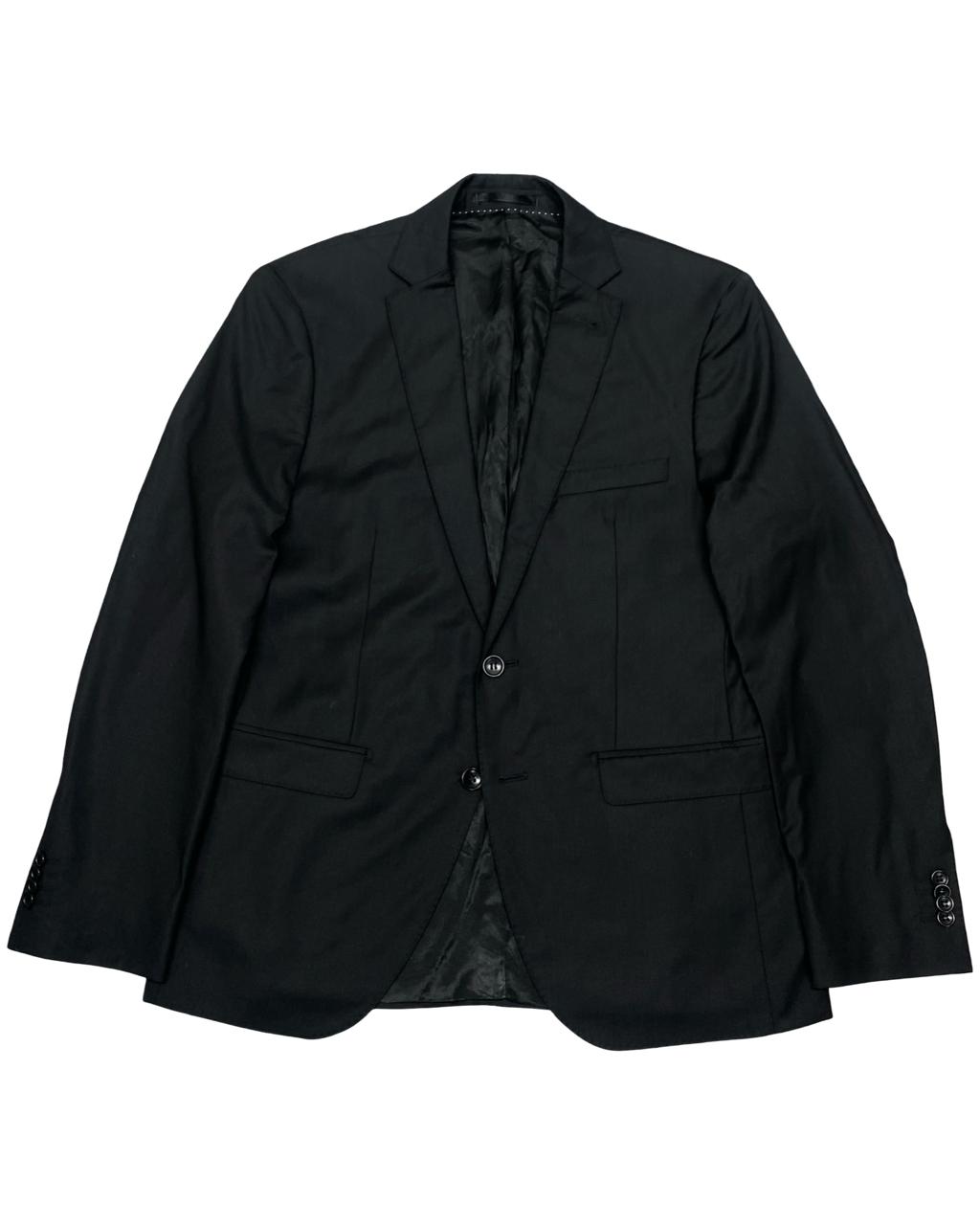Reda Black Wool-Cashmere Blazer | Size 50 | Chest 20.5"