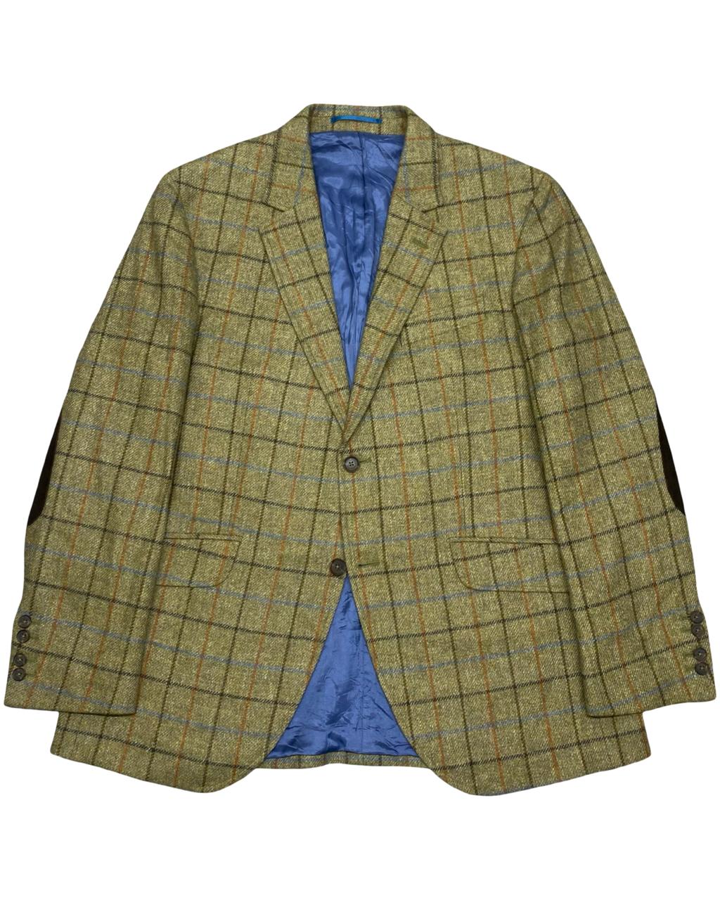 Hackett London Green Tweed Check Blazer | Size Medium | Chest 22.5"