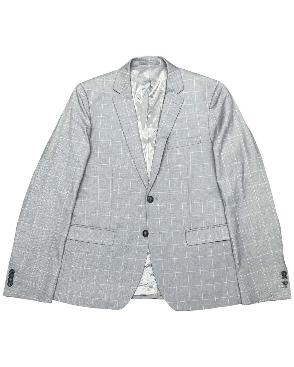 Studio Armand Thiery Grey Checked Blazer | Size Medium | Chest 20.5"