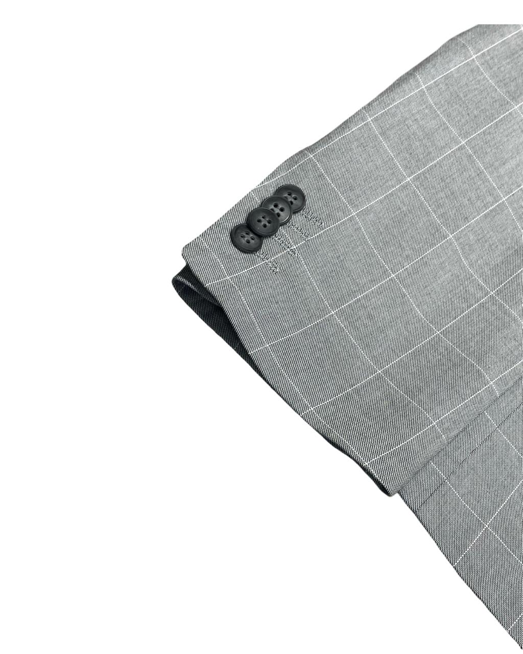 Studio Armand Thiery Grey Checked Blazer | Size Medium | Chest 20.5"