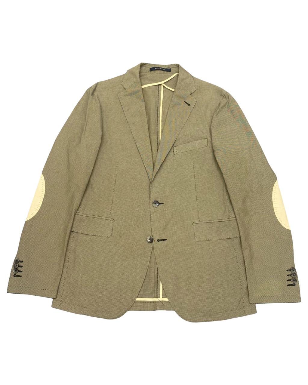 Tagliatore Beige Elbow Patch Blazer | Size 48 (Small) | Chest 20”