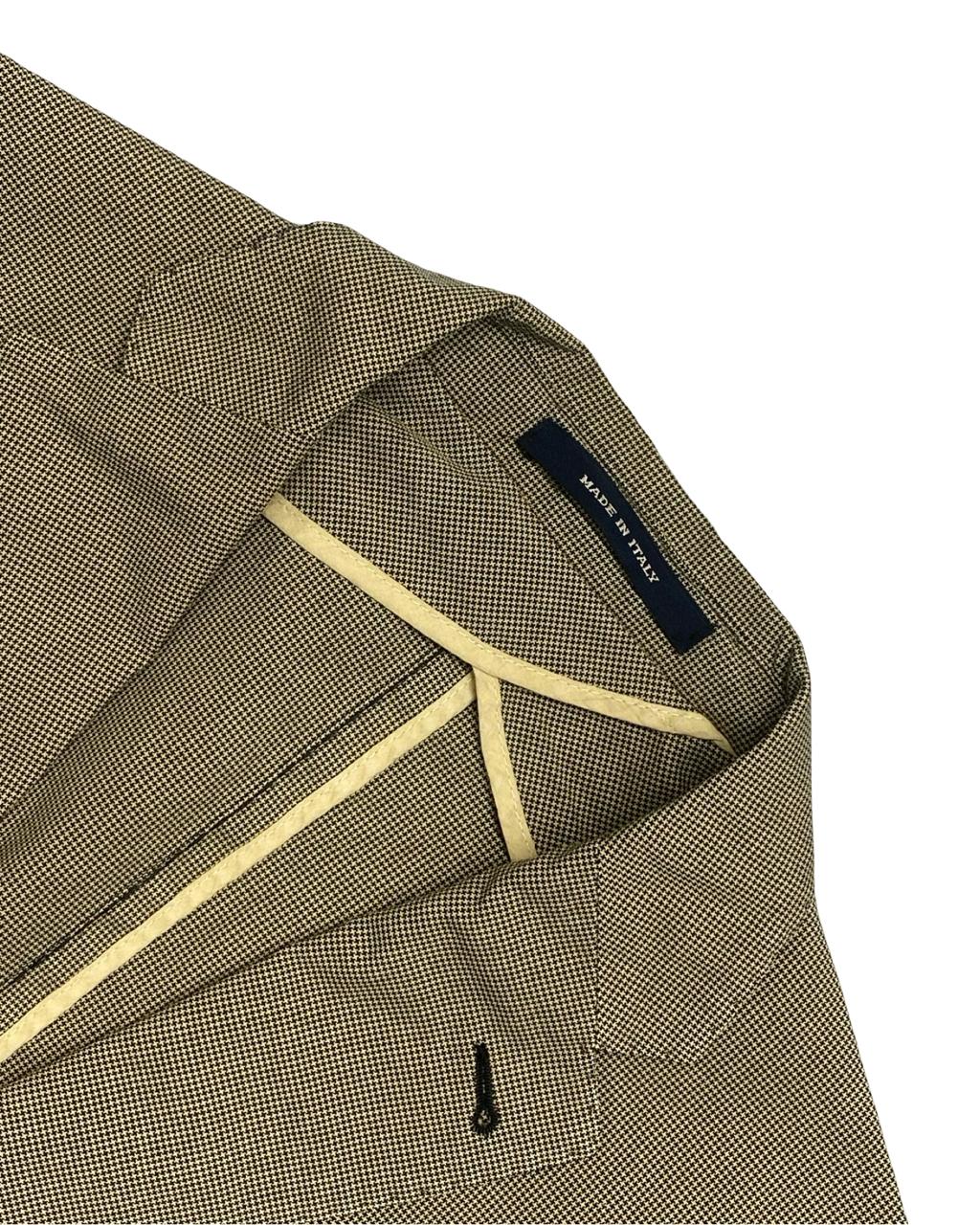 Tagliatore Beige Elbow Patch Blazer | Size 48 (Small) | Chest 20”