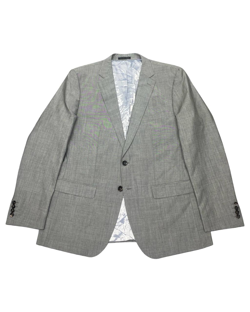 Zara Man Wool & Mohair Grey Blazer | Size Large | Chest 23.5”