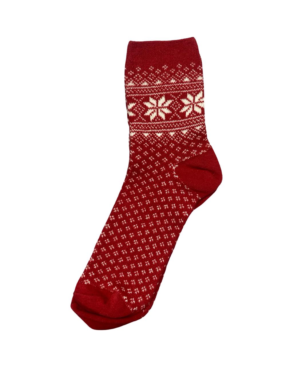 ❄️ Winter Knit Socks – Nordic Snowflake (Pack of 2)