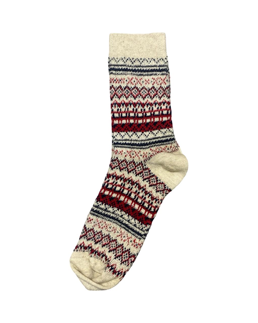 ❄️ Winter Knit Socks – Nordic Snowflake (Pack of 2)