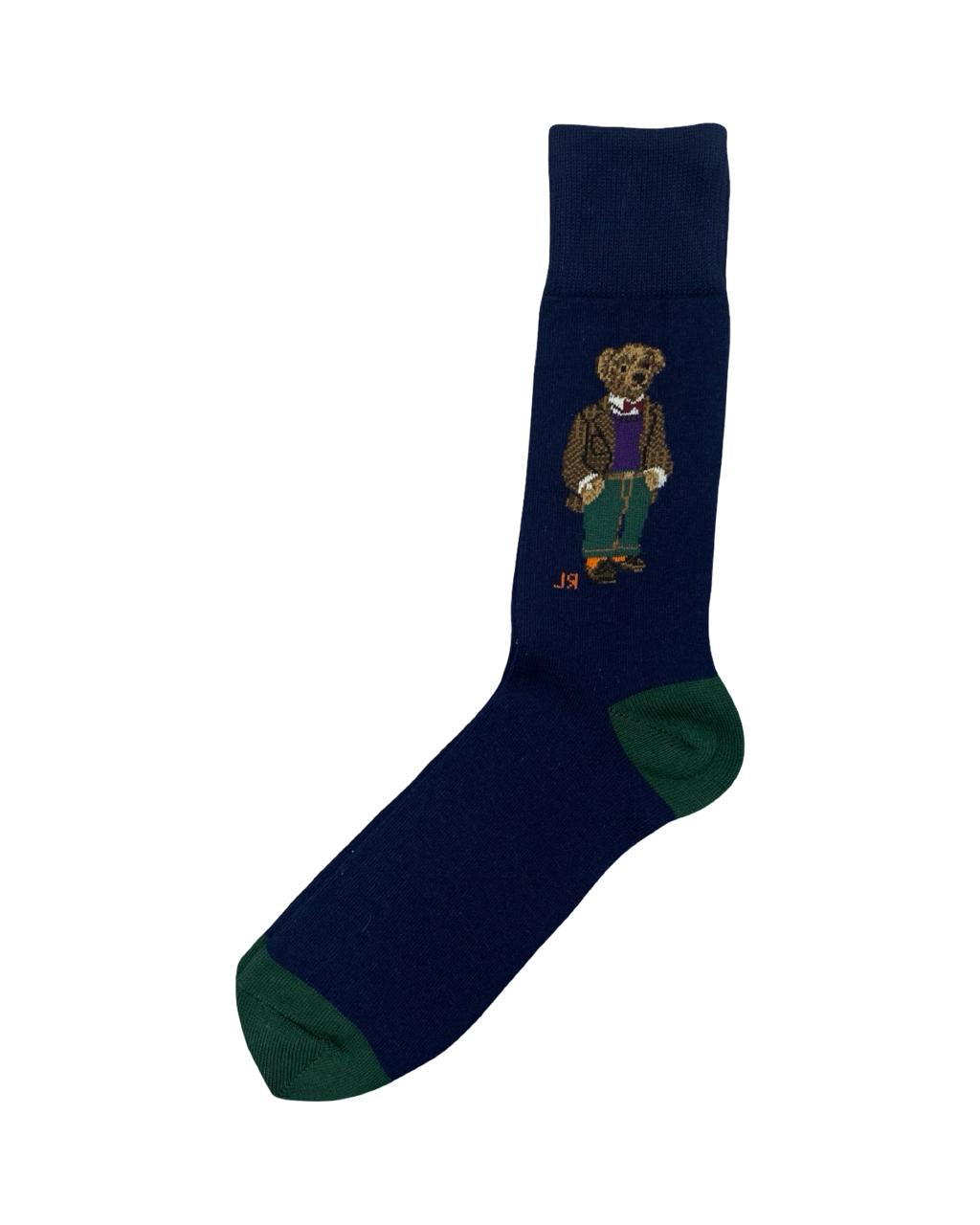 Ralph Lauren Polo Bear Crew Socks – Navy | Classic Bear Graphic | Factory Leftovers
