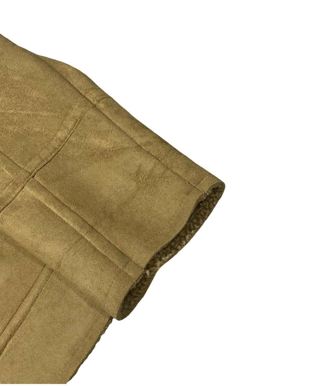 TU Tan Faux Suede Sherpa Jacket | Size Large | Chest 25”