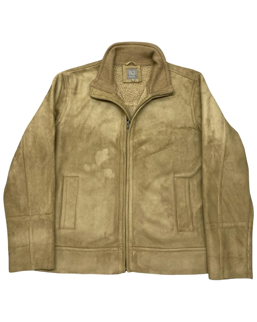 TU Tan Faux Suede Sherpa Jacket | Size Large | Chest 25”