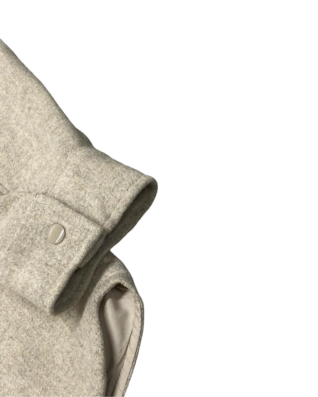 H&M Beige Padded Overshirt | Size Medium| Chest 22.5”